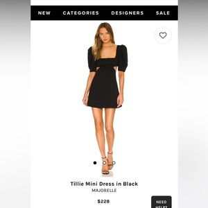 Majorelle Tillie Mini Dress- size large never worn